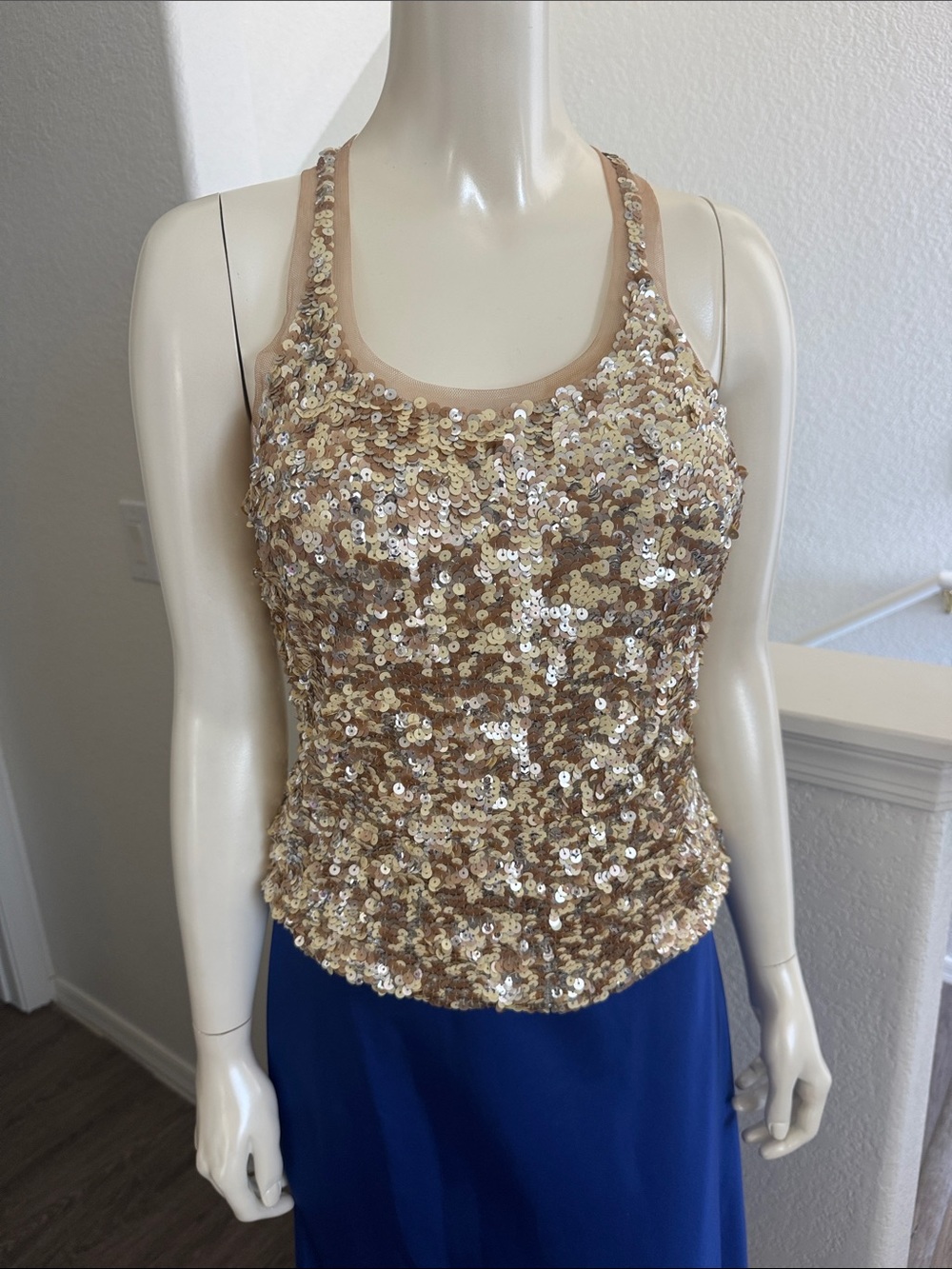 Gold Sequin Tank Top